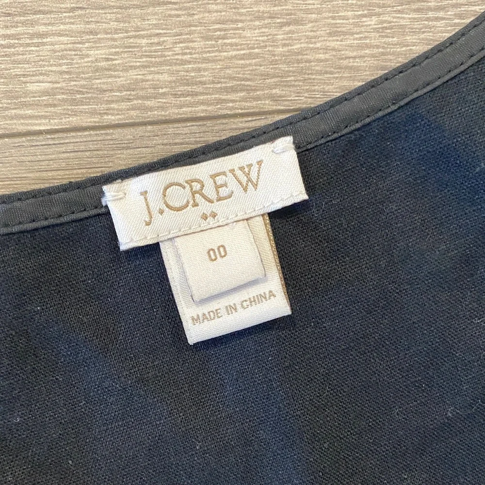 J Crew Black Linen Peplum Top - Picture 2 of 5